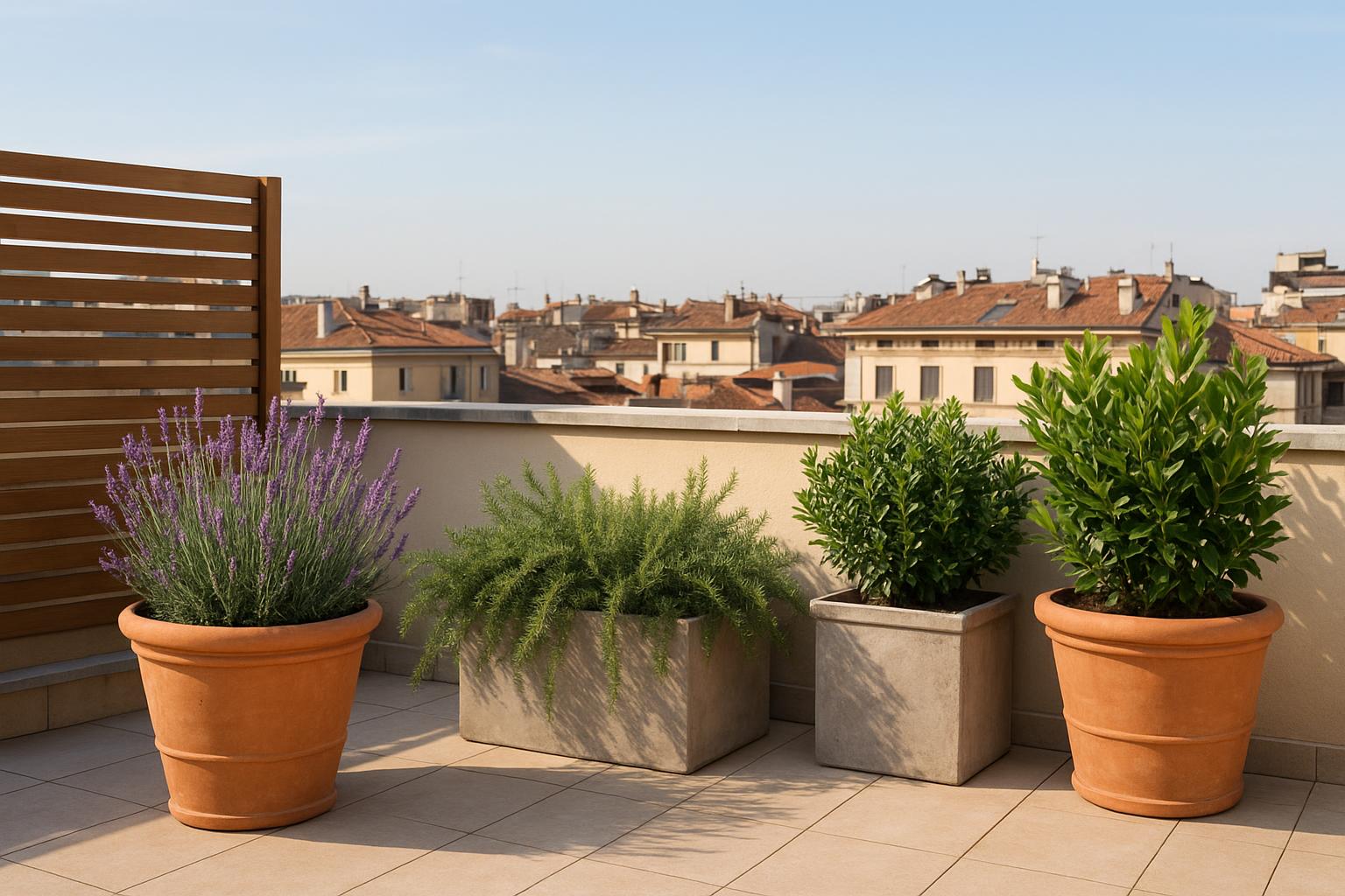 Piante da esterno resistenti al vento per balconi alti e attici esposti