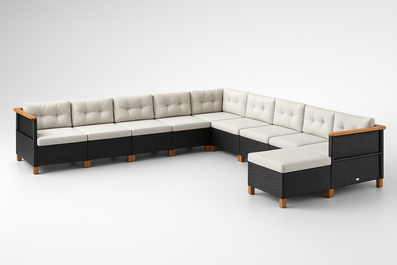 Set divani in polyrattan nero vidaXL, il salotto da giardino 10 pz perfetto per terrazzi moderni in offerta