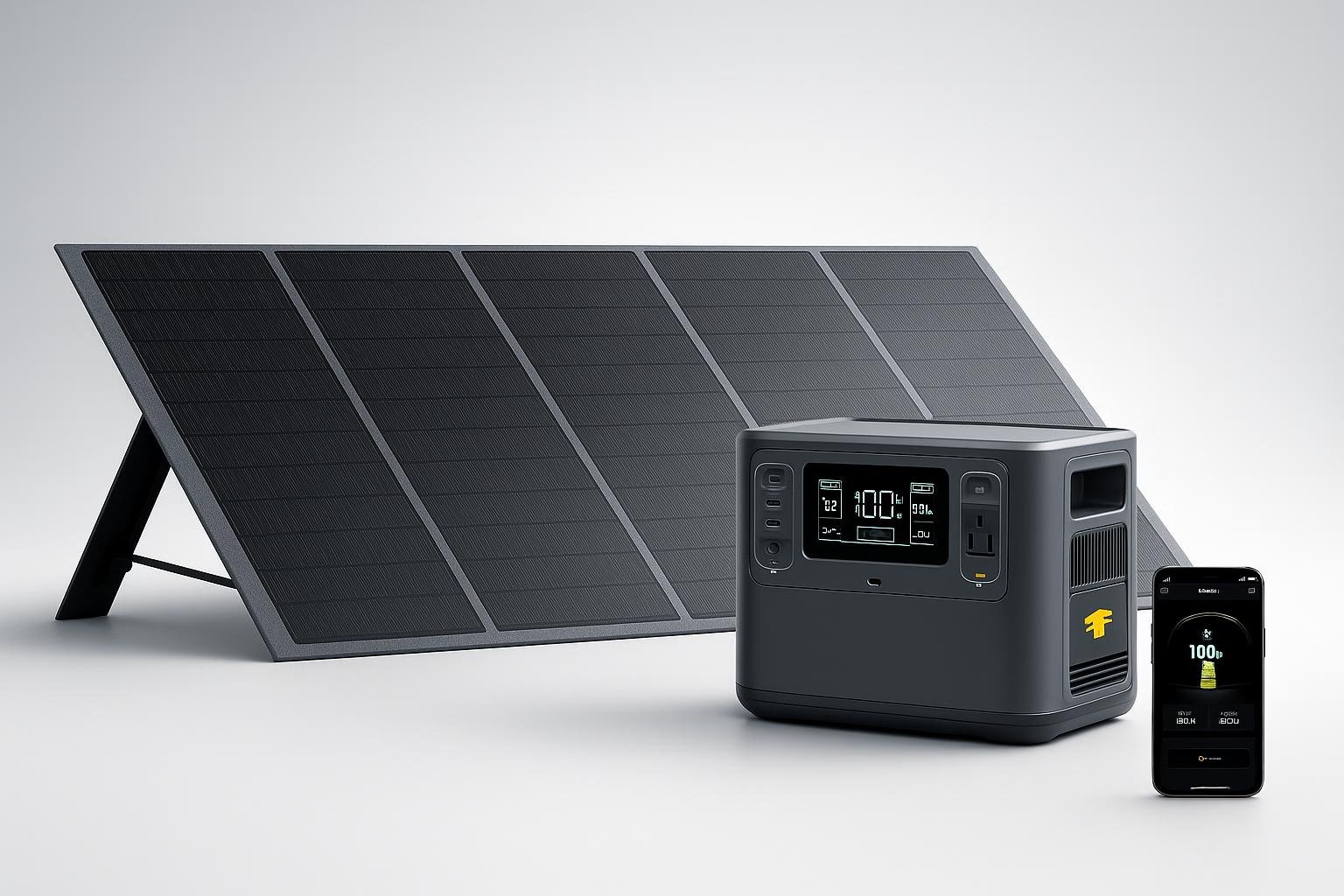 Generatore elettrico portatile AFERIY 2400W con pannello solare, energia sicura per giardino e campeggio