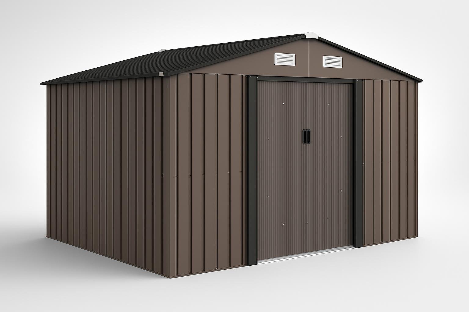 Outsunny casetta da giardino 5 m² con kit fondazione, capanno compatto in metallo ora a prezzo interessante