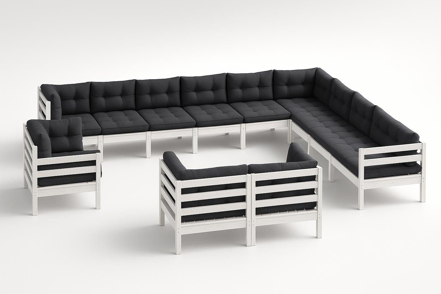 Set divani da giardino 13 pz in pino vidaXL, il salotto modulare per grandi famiglie a prezzo ribassato