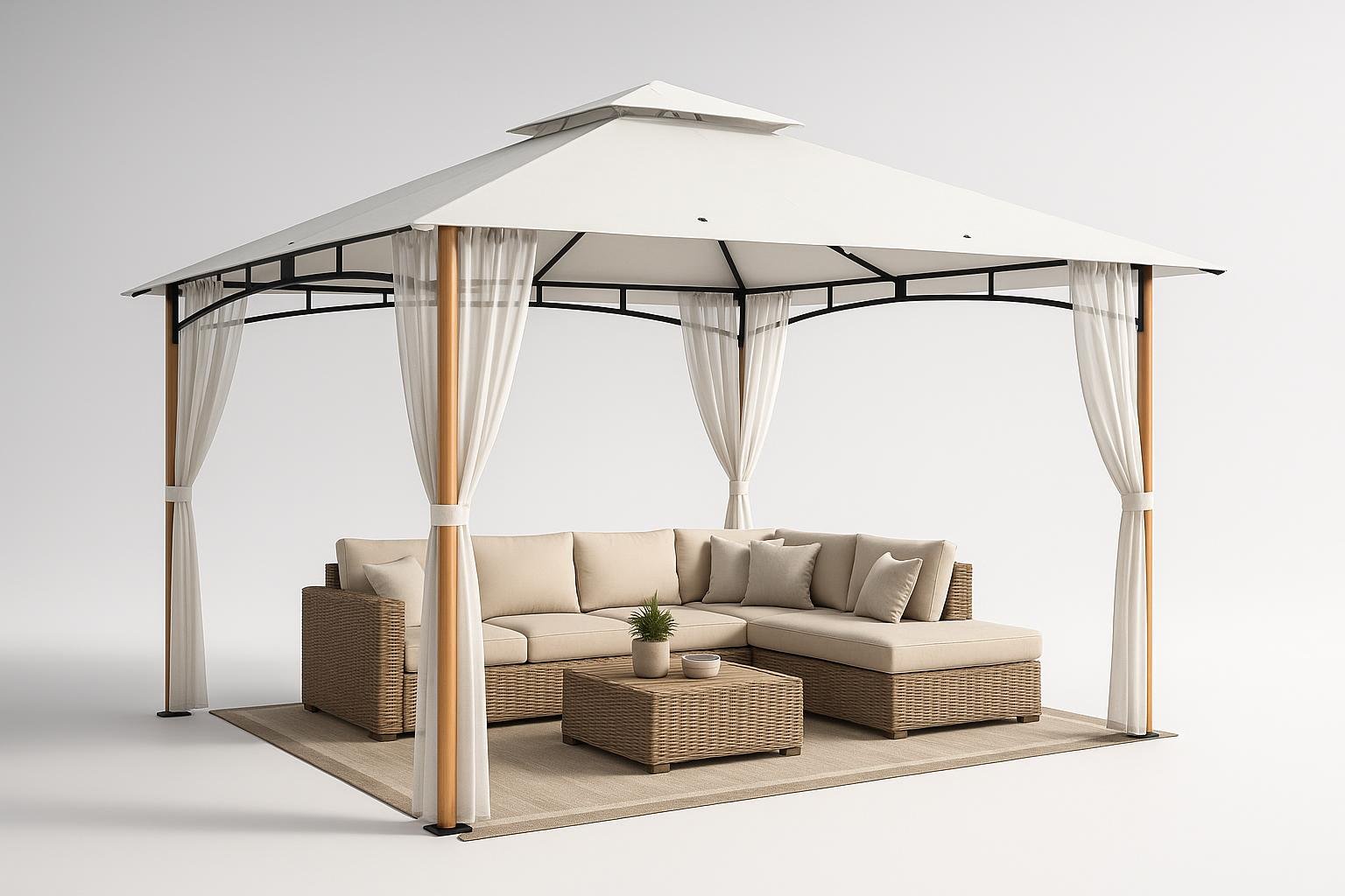 Gazebo da giardino Outsunny con parete zanzariera, il rifugio ombreggiato per leggere tra le piante