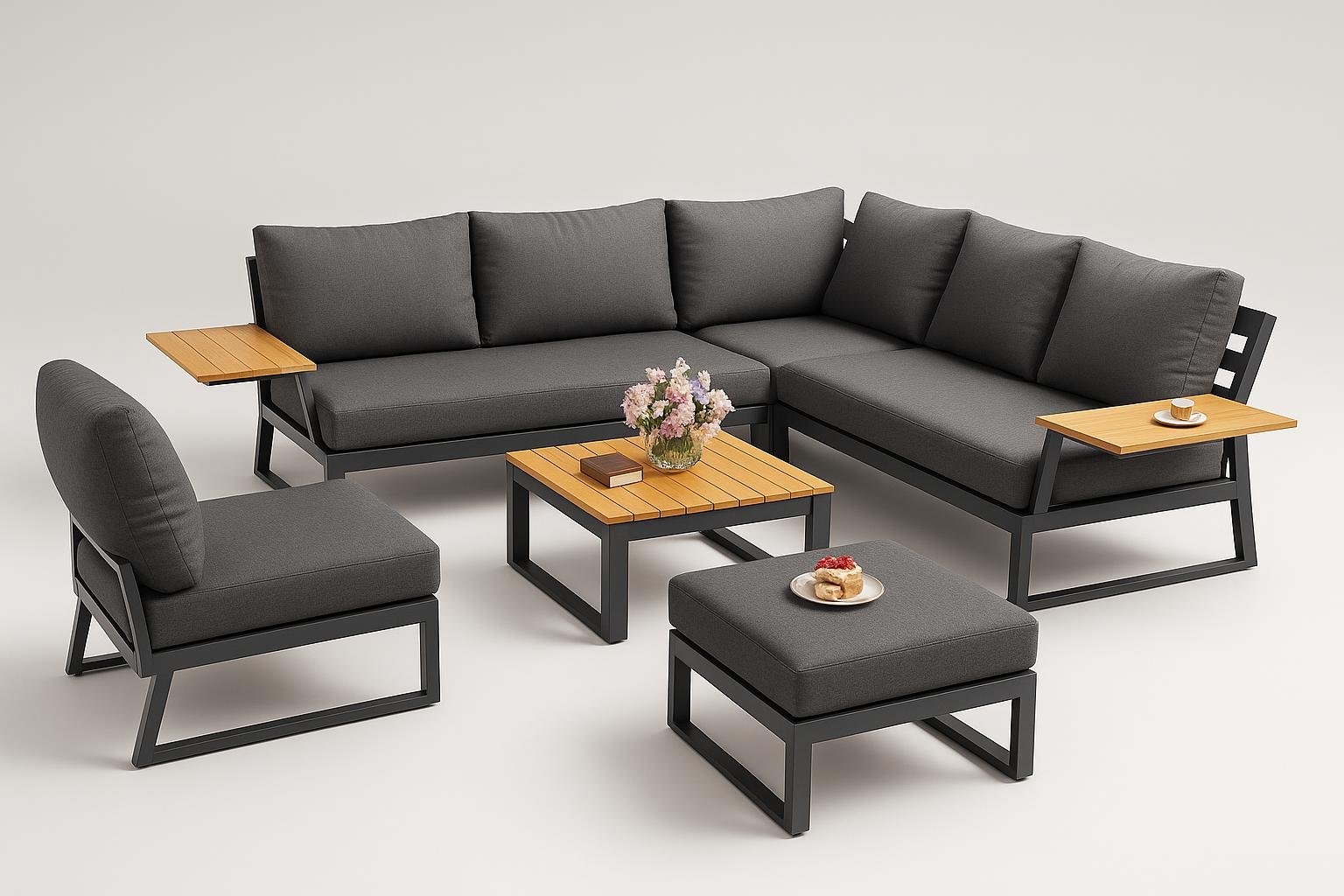 Set lounge da giardino a L per terrazzi e verande, il divano da esterno BENEHO su Amazon