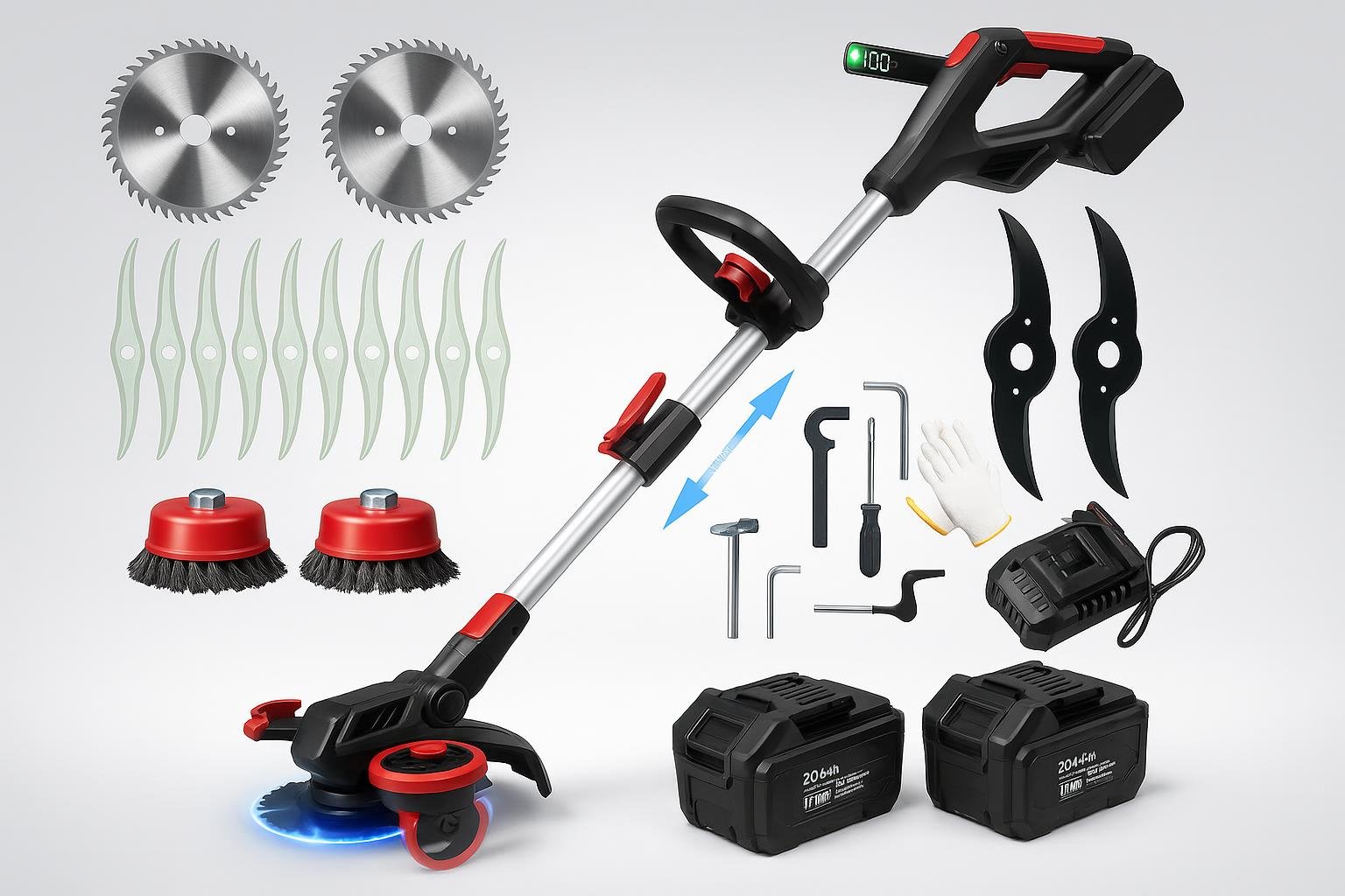 Decespugliatore a batteria con ruote, il tagliaerba brushless B0G8H7SG4G per bordi e finiture in giardino