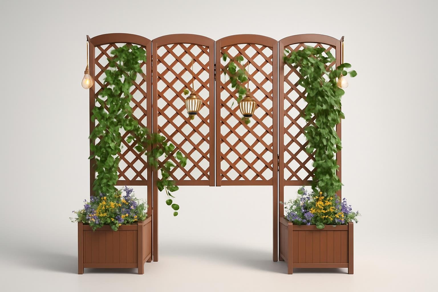 Vaso rialzato in abete con traliccio B0GSK12XL6, un modulo versatile per rampicanti e privacy in giardino