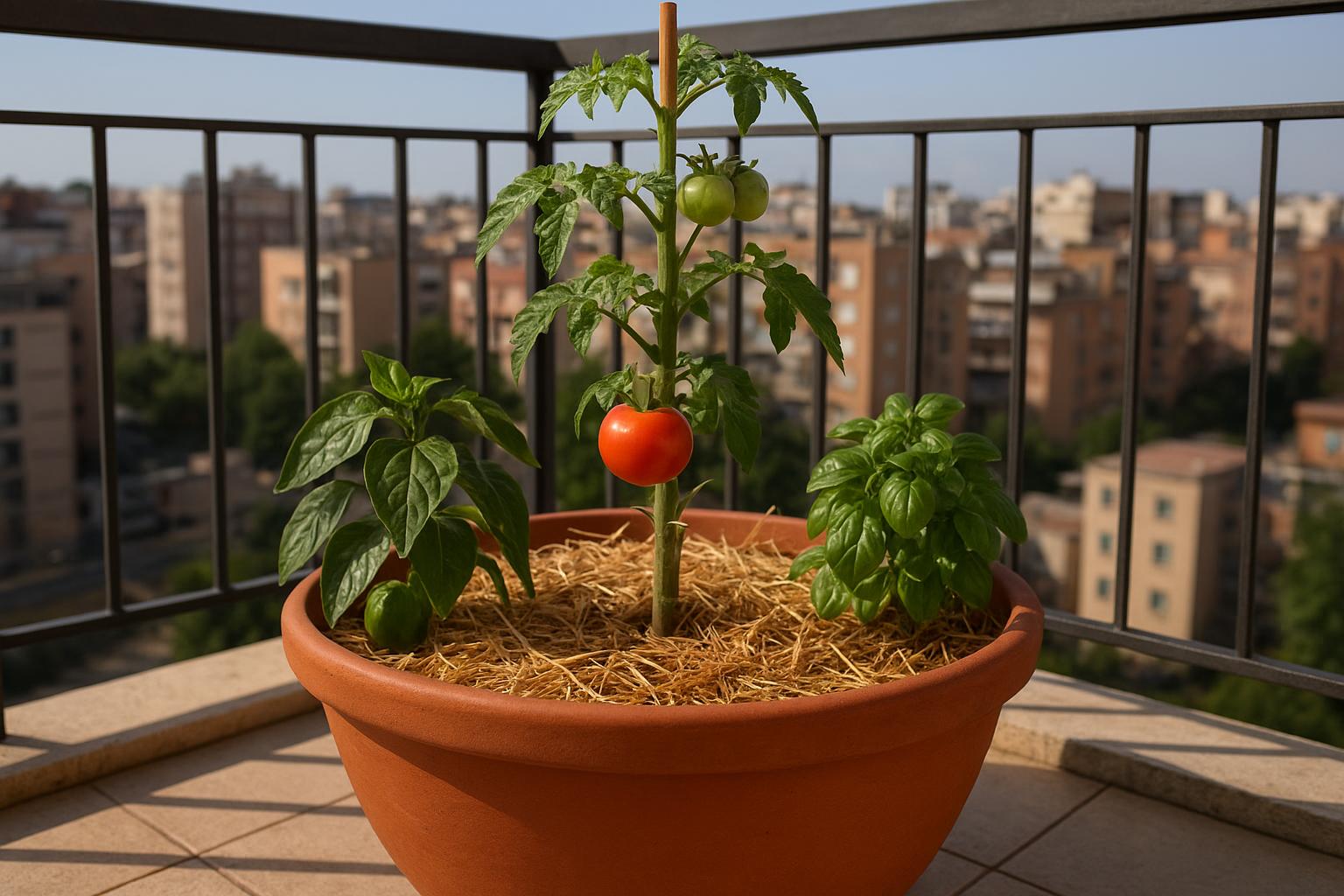 Orto di fine aprile in vaso tondo profondo: coltivare solanacee e ortaggi da frutto con poco spazio