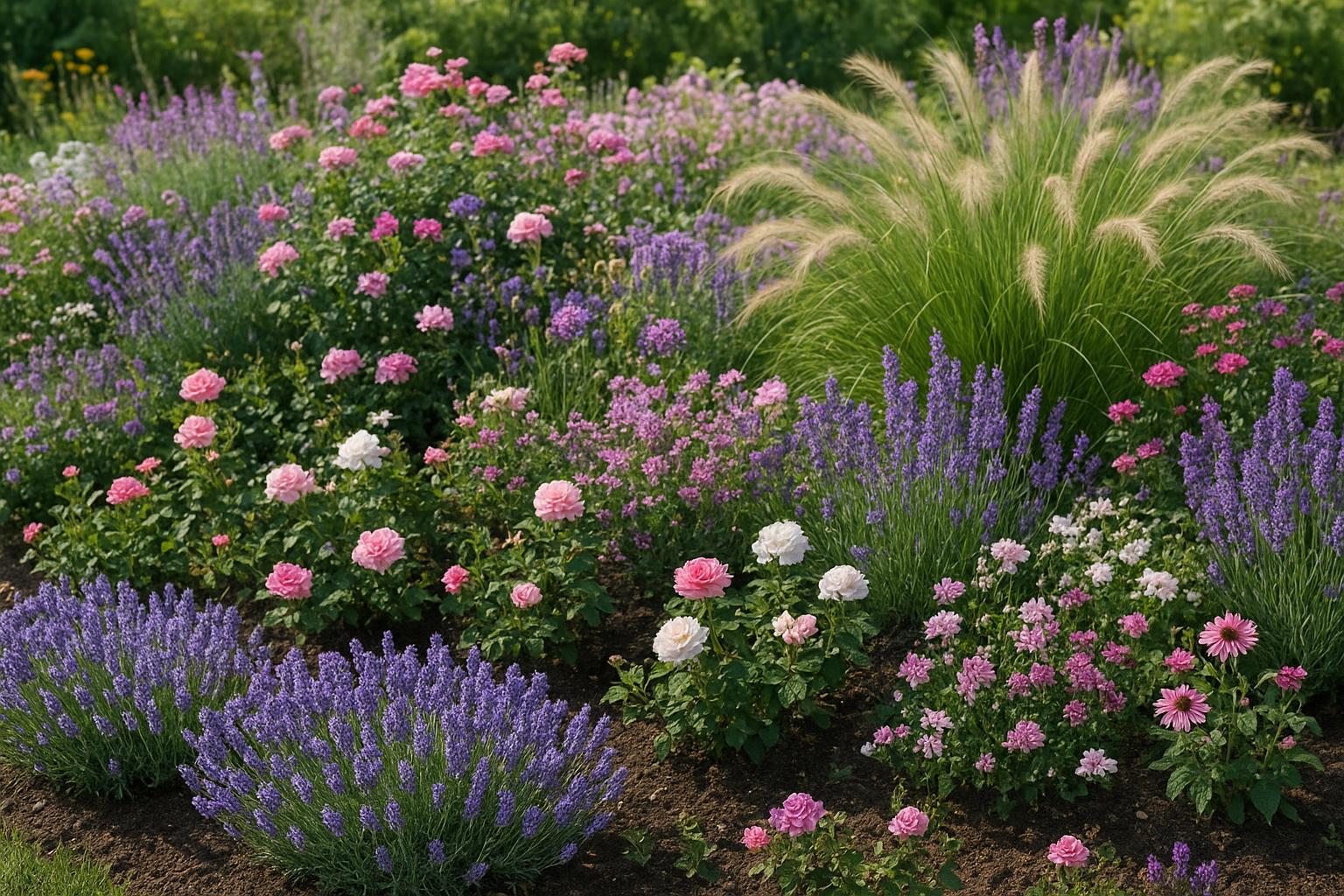 Piante da esterno per aiuole miste di fine aprile: abbinare arbusti, graminacee e perenni