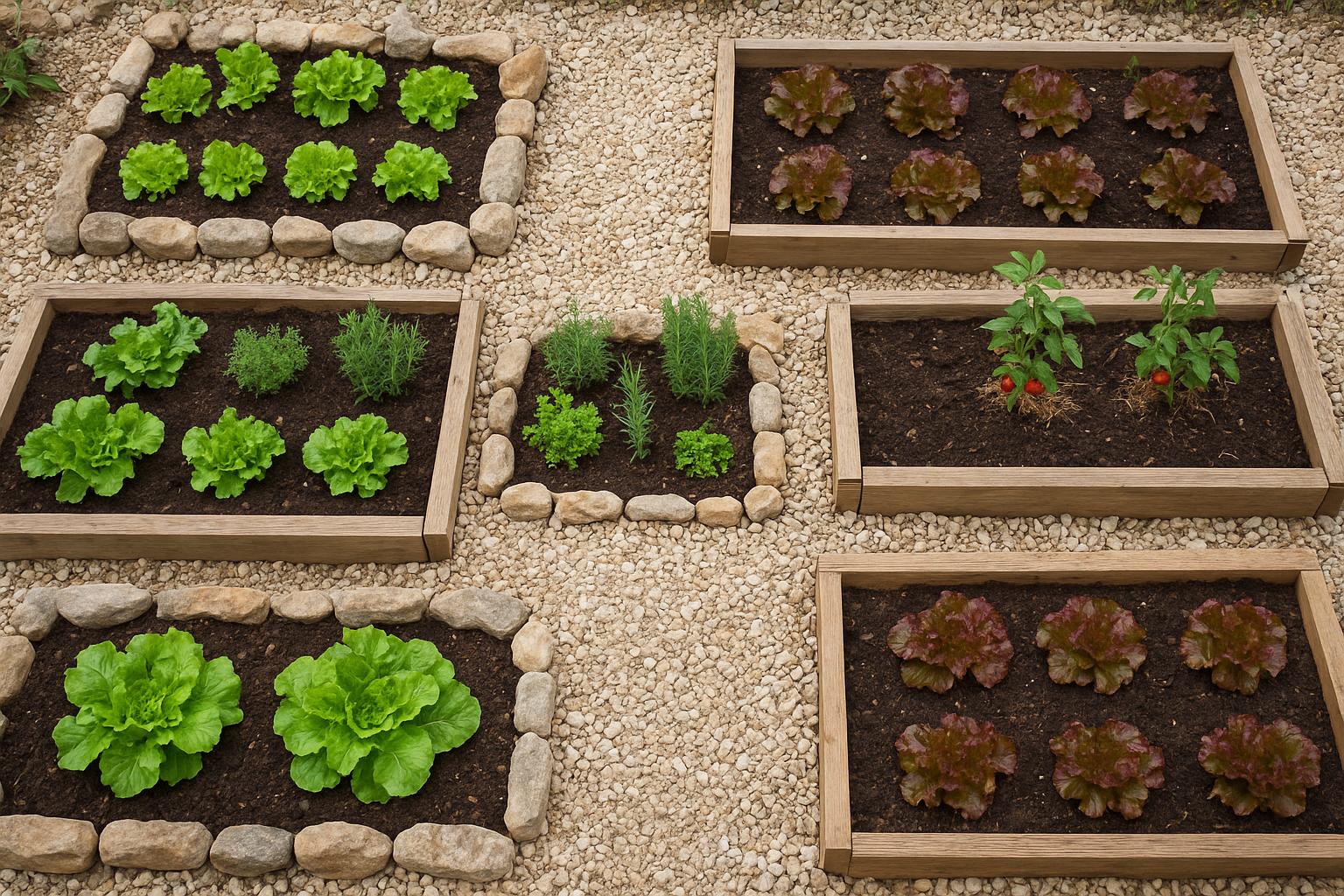 Orto di fine aprile in aiuole rialzate a secco: come usare pietre e tavole senza cemento