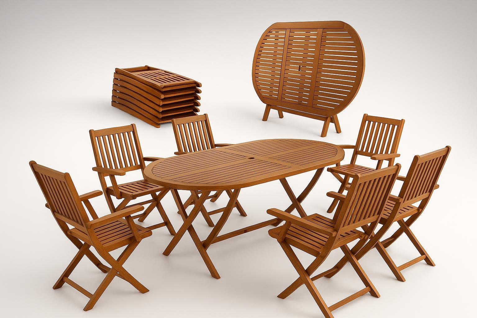 Set di mobili da giardino in acacia: il Casaria 7 pezzi in super offerta su Amazon