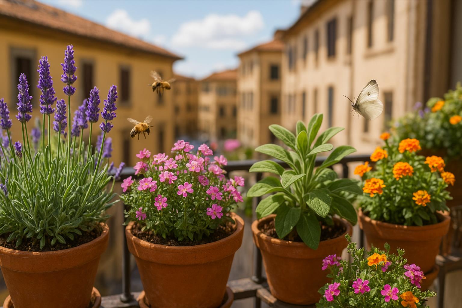 Balcone amico delle api: piante da esterno in vaso per attirare impollinatori in primavera