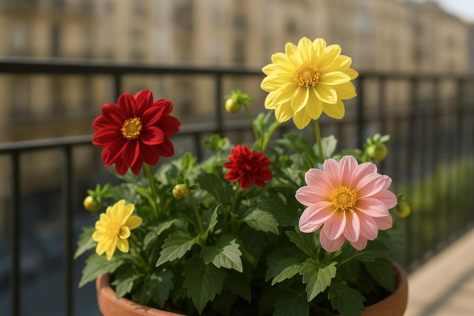 Dahlie nane in vaso: come preparare ora il balcone per una fioritura esplosiva in estate