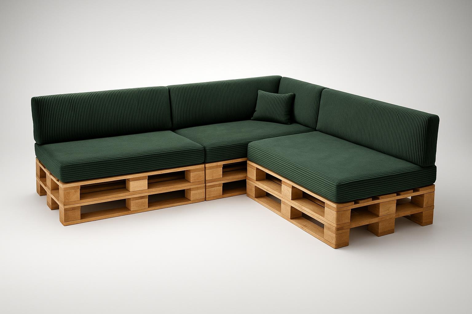 Cuscini per pallet POKAR in velluto a coste, trasformare i bancali in un salotto da giardino