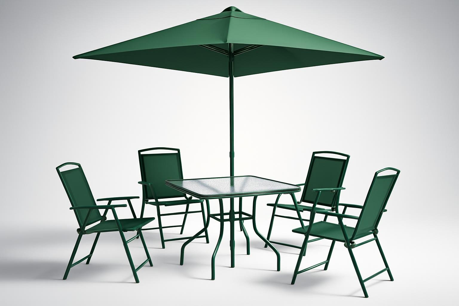 Set da pranzo da giardino Shally Dogan, tavolo, sedie e ombrellone in offerta su Amazon