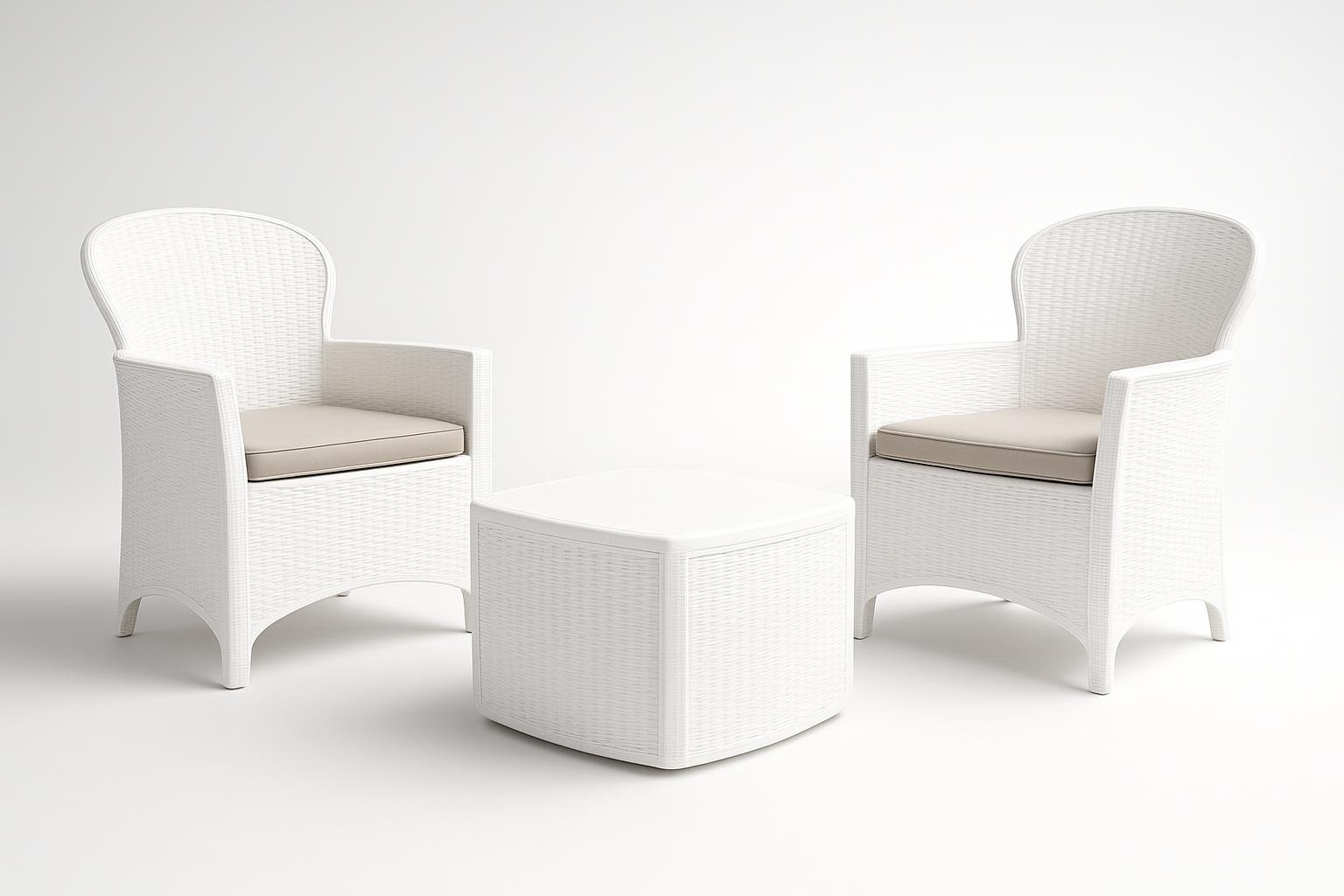 Set salotto da esterno Napoli Dmora, salottino compatto perfetto per balconi e piccoli giardini