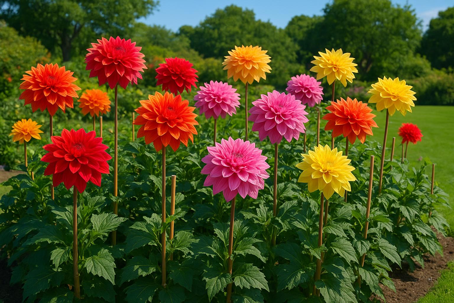 Dalie decorative giganti in aiuola: come piantare i tuberi a maggio per fiori spettacolari