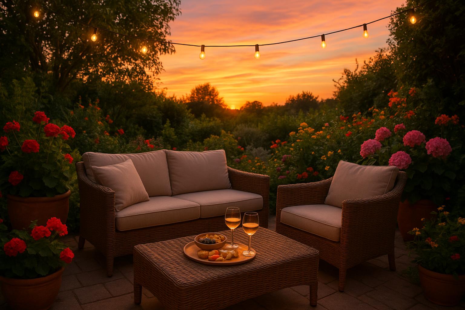 Angolo aperitivo in giardino: idee di arredo verde per le sere di maggio