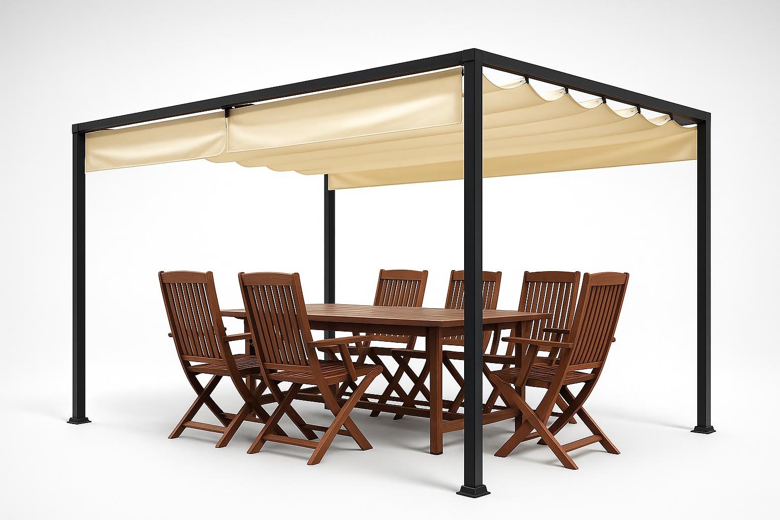 Pergola PEILU 3×4 m con tetto retrattile, prezzo ribassato su Amazon per ombreggiare il giardino