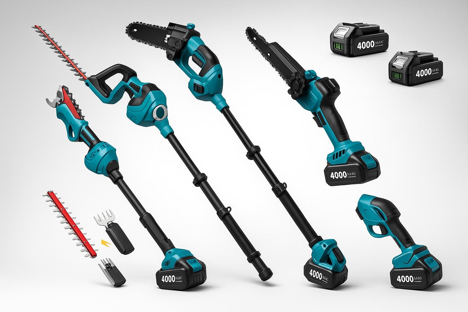 Set attrezzi da giardino telescopico SEESII 8-in-1, mini motosega e tagliasiepi in super promo su Amazon