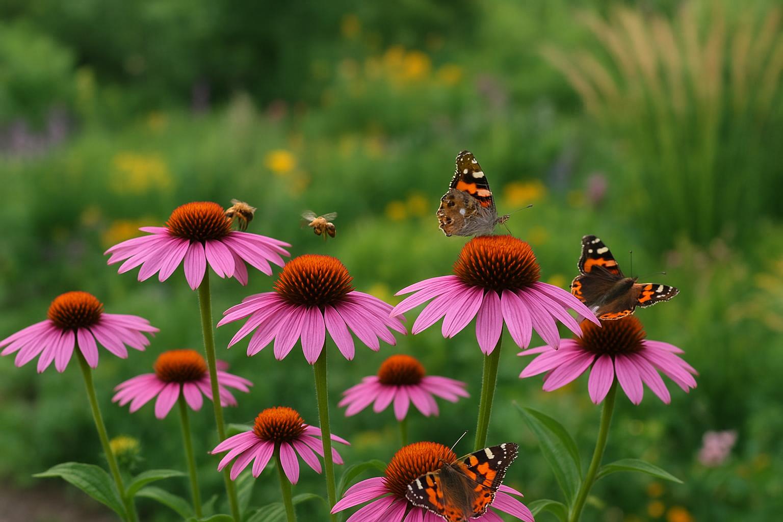 Echinacea in giardino: coltivazione, varietà e abbinamenti per attirare api e farfalle
