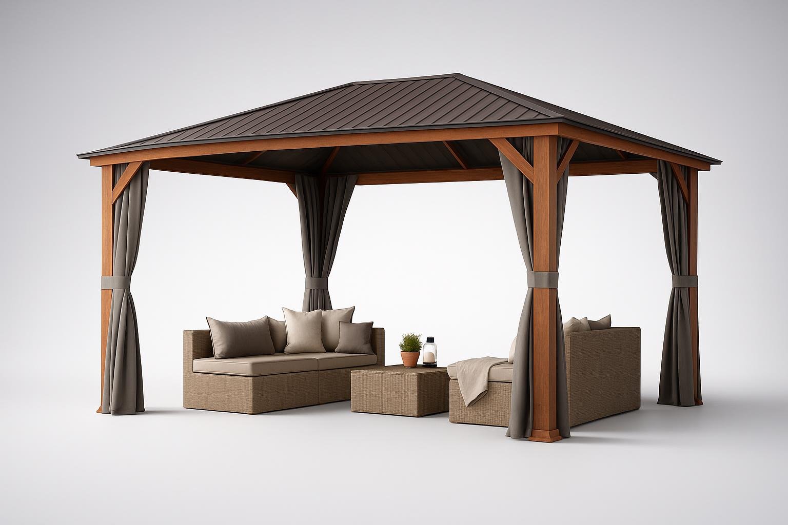 Gazebo da giardino 3×4 m effetto legno in promozione su Amazon: più ombra per il tuo verde
