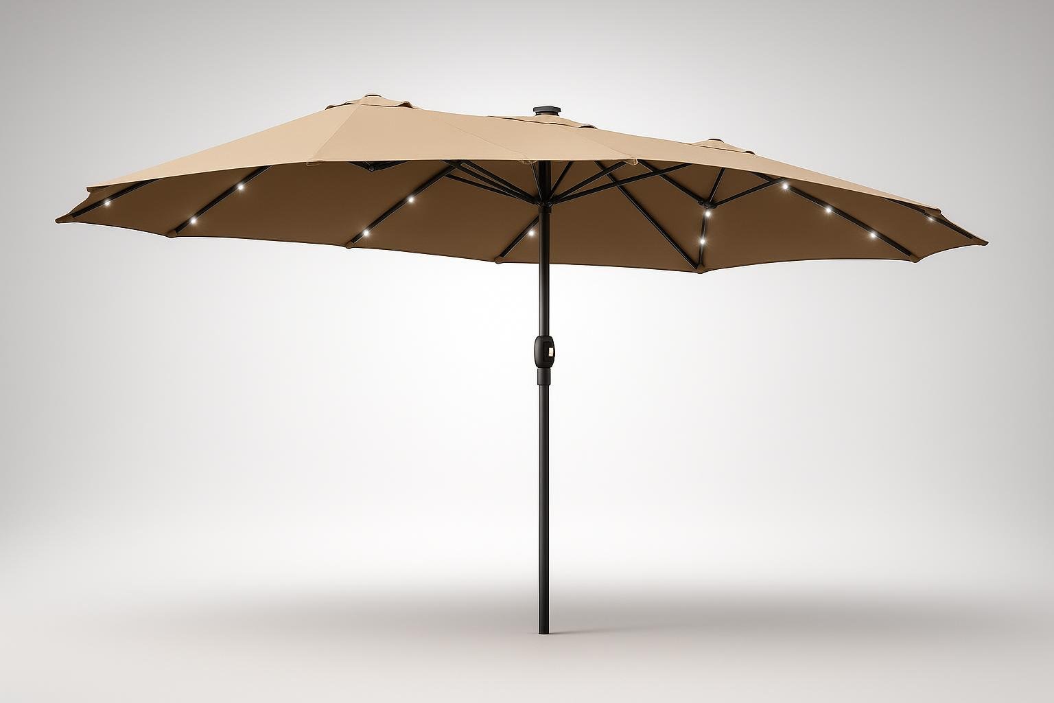 Outsunny ombrellone doppio con luci LED solari: il maxi parasole perfetto per il salotto in giardino