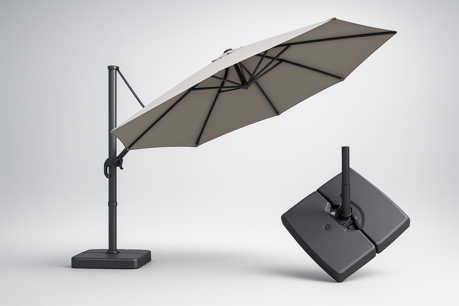 Ombrellone da giardino PURPLE LEAF 2,7 x 2,7 m, ombra regolabile per pranzo e relax all’aperto