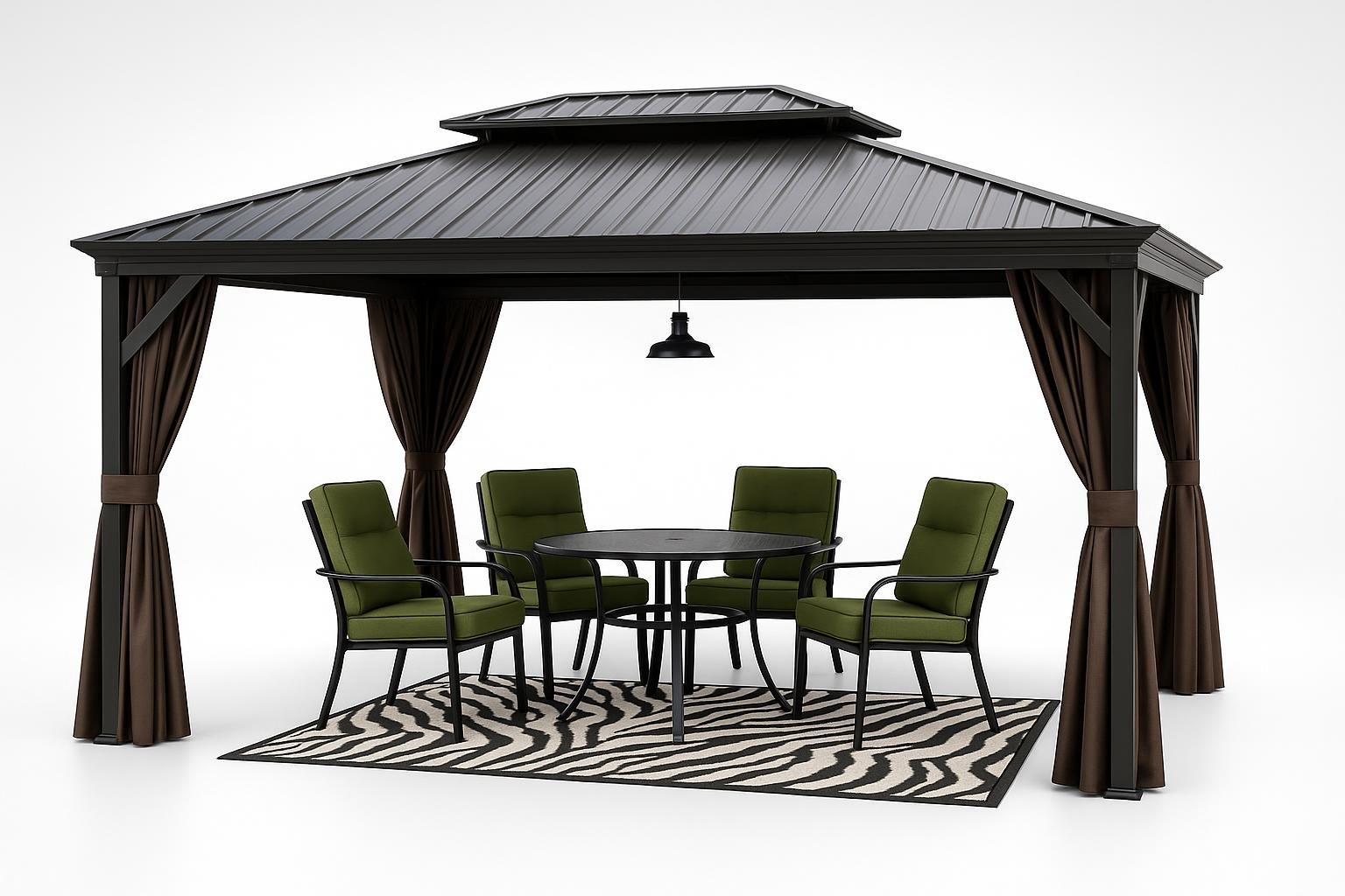 Gazebo PURPLE LEAF in alluminio 4,85 x 3,65 m, il tetto in acciaio che trasforma il tuo giardino