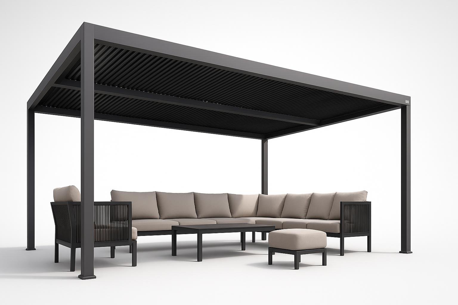 Pergola bioclimatica PURPLE LEAF 4,8 x 3,68 m in offerta su Amazon: più ombra e comfort in giardino