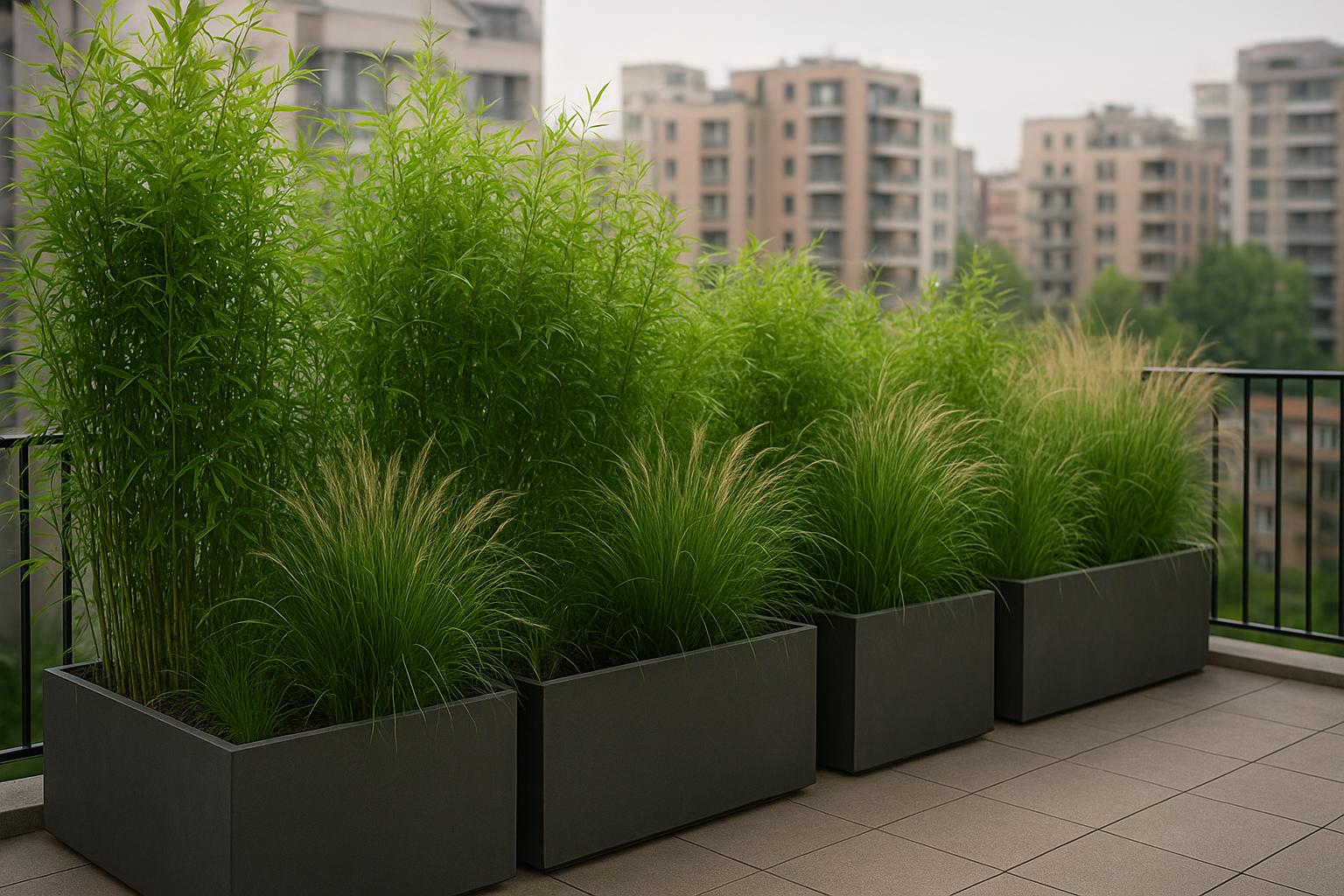 Schermare il balcone con il verde: bambù e altre piante da esterno in vaso a crescita veloce