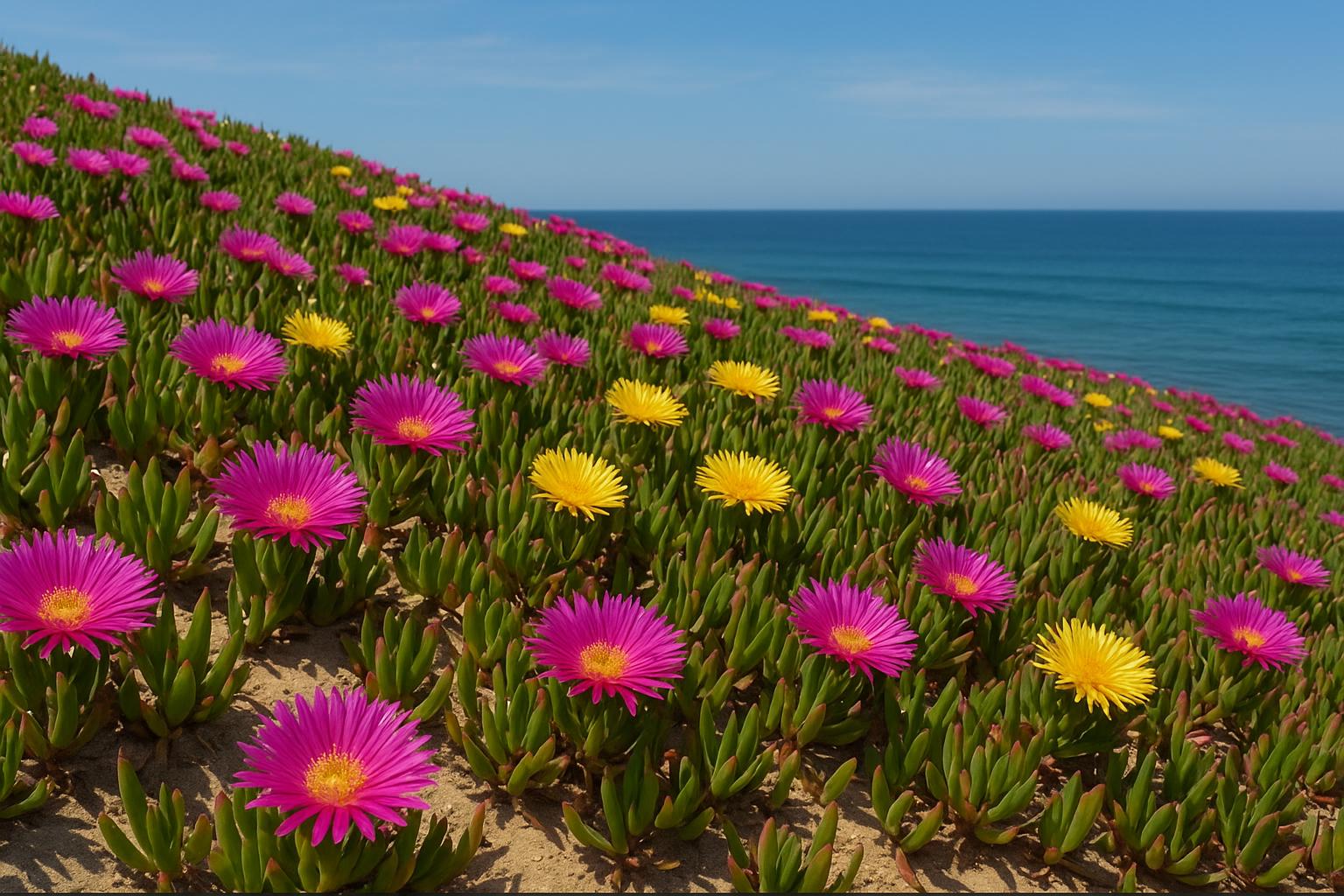 Carpobrotus in giardino e al mare: il tappezzante succulento per scarpate e bordure soleggiate