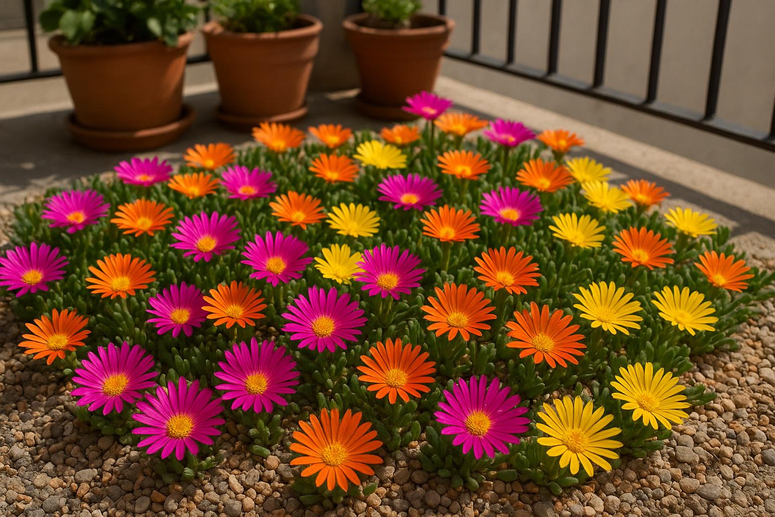 Mesembriantemi tappezzanti: tappeti di fiori per balconi e giardini assolati in piena estate
