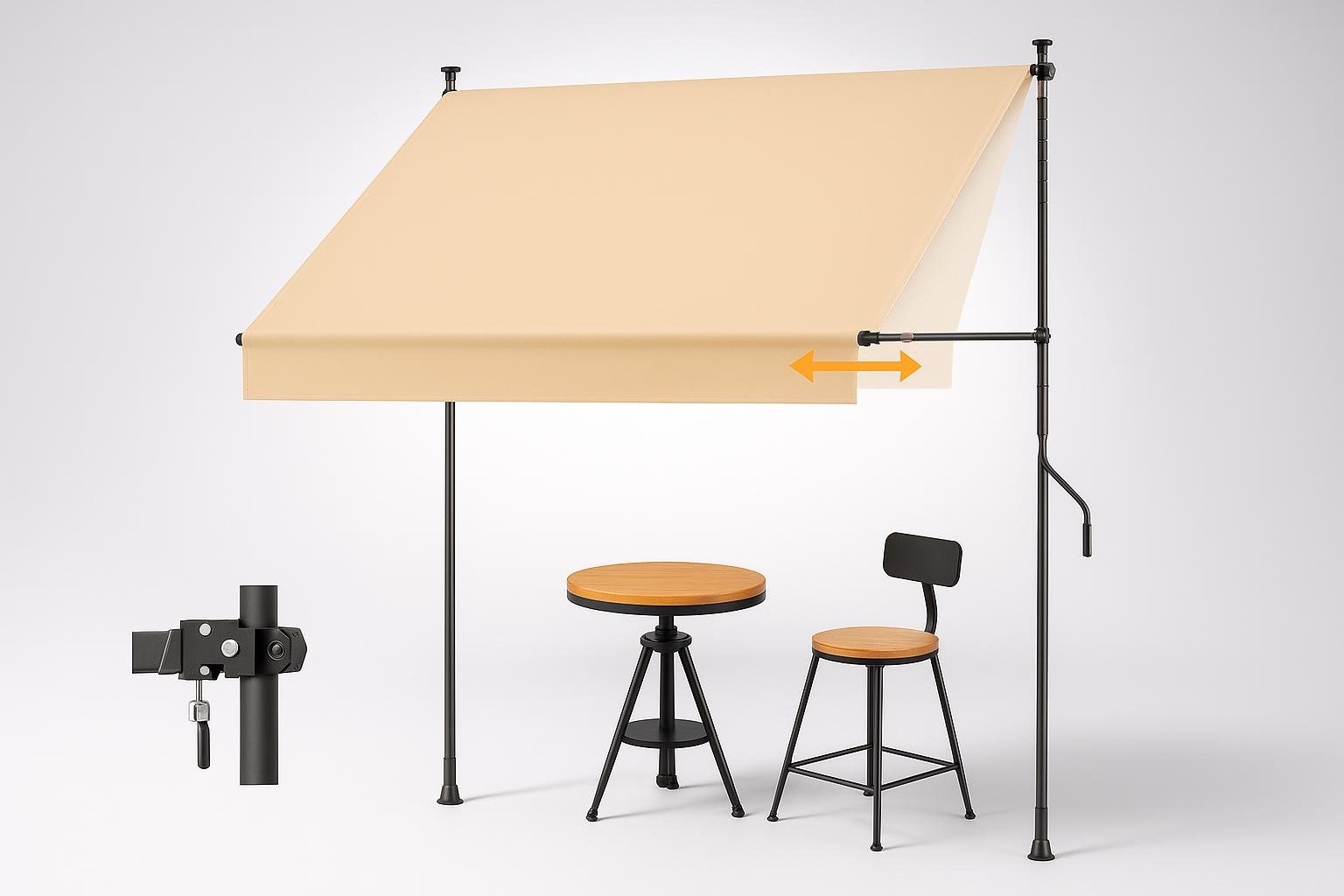Tenda da sole a morsetto HOMEDEMO per balcone, la soluzione senza fori per fare ombra in pochi minuti