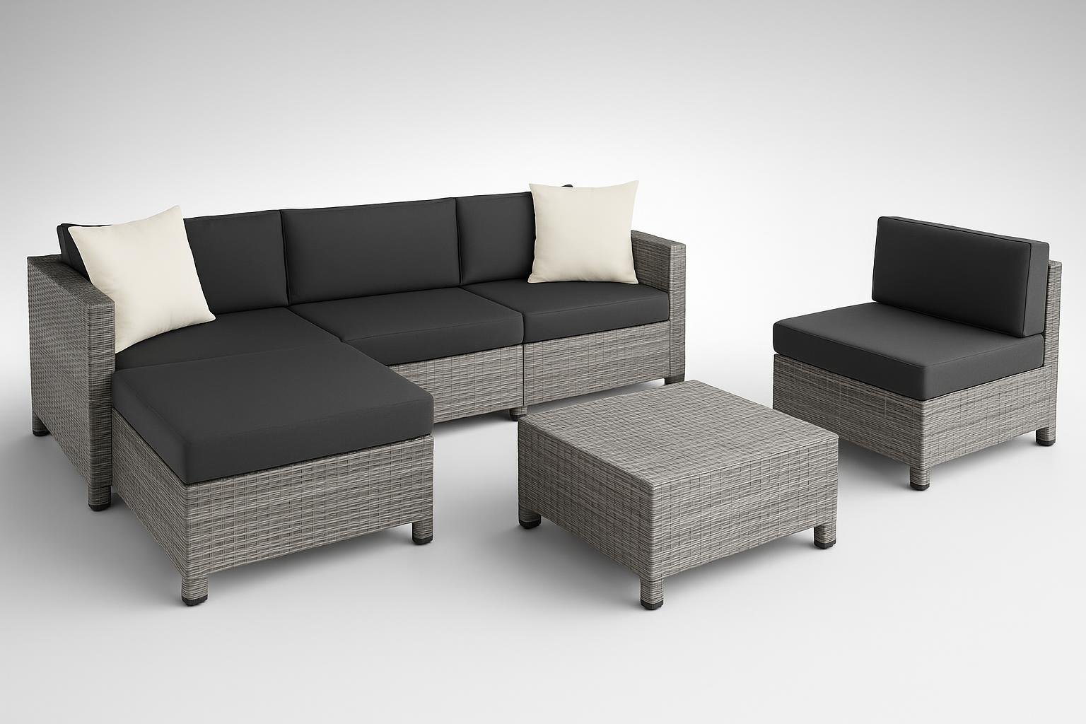 Set salotto da giardino in polyrattan tectake, il classico evergreen per terrazze e portici