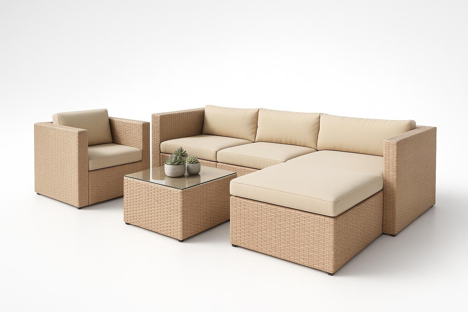 Salotto da giardino Juskys Punta Cana in polyrattan, il set lounge completo per l’estate a prezzo ribassato