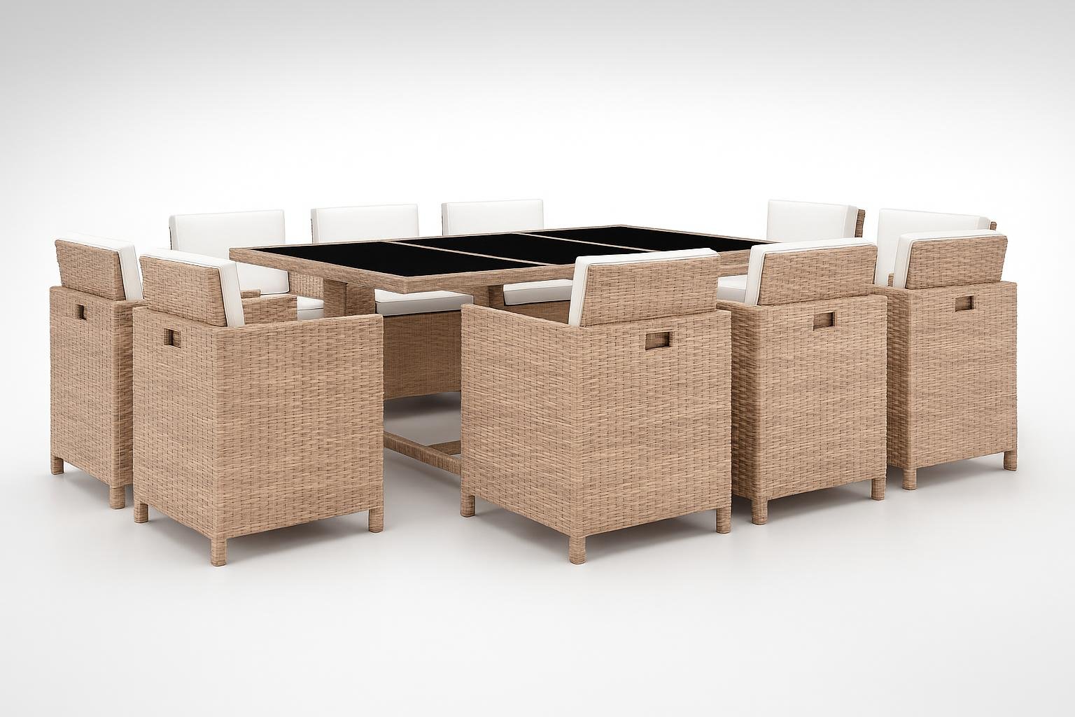 vidaXL set da pranzo da giardino 11 pz in polyrattan beige, il tavolo con sedie perfetto per chi ama ospitare all’aperto