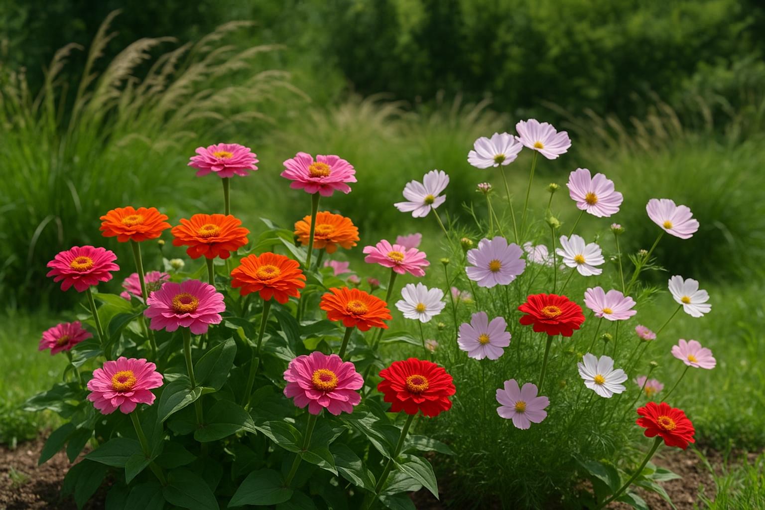 Zinnie e cosmee: fiori estivi facili da seminare a fine giugno per aiuole coloratissime