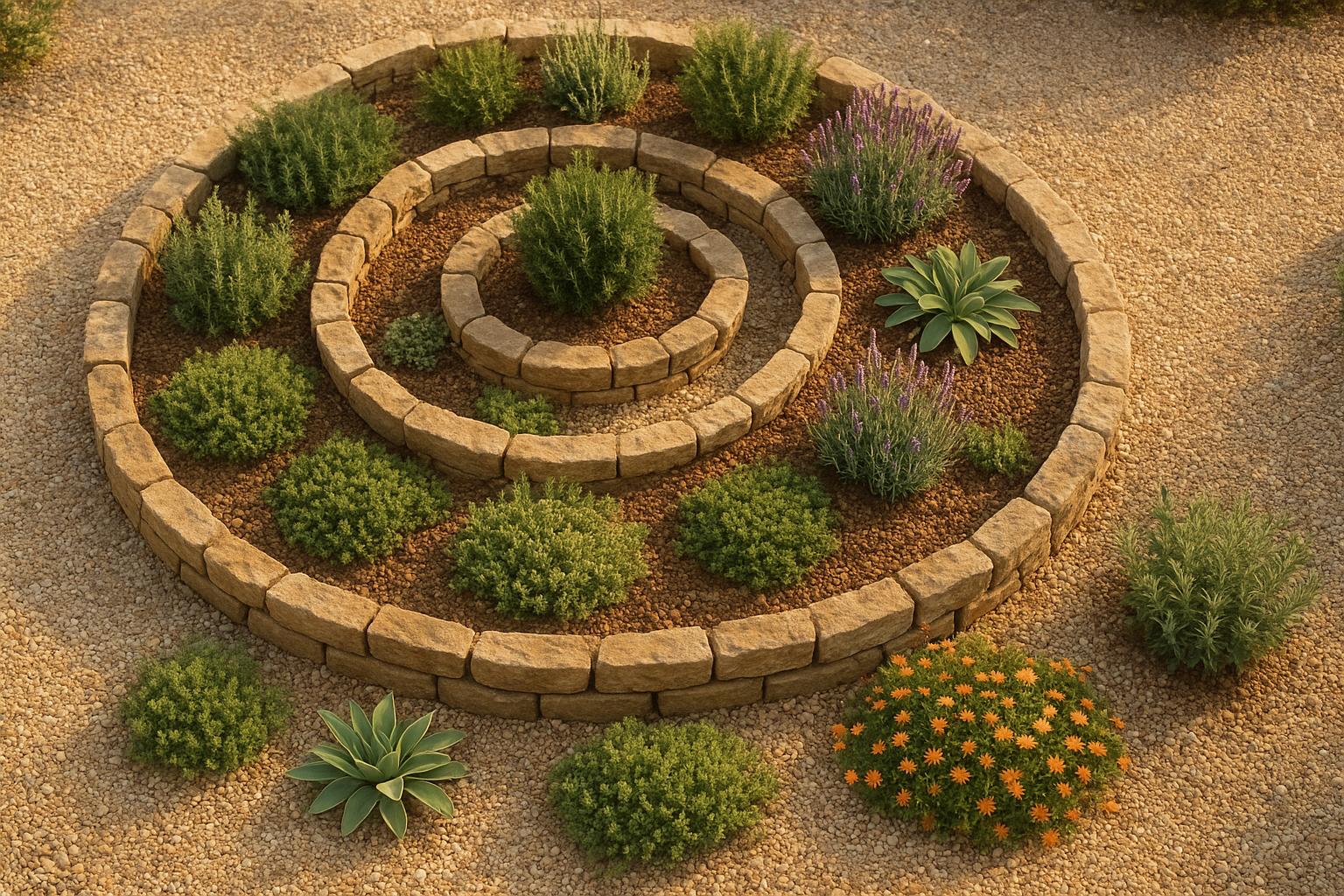 Spirale di erbe e piante grasse mediterranee: come progettare un’aiuola scenografica e a bassa manutenzione