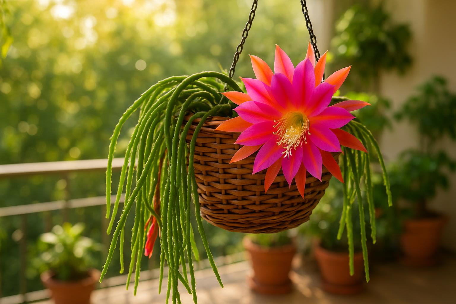 Piante grasse epifite all’aperto in estate: come coltivare rhipsalis, epiphyllum e altre specie da appendere