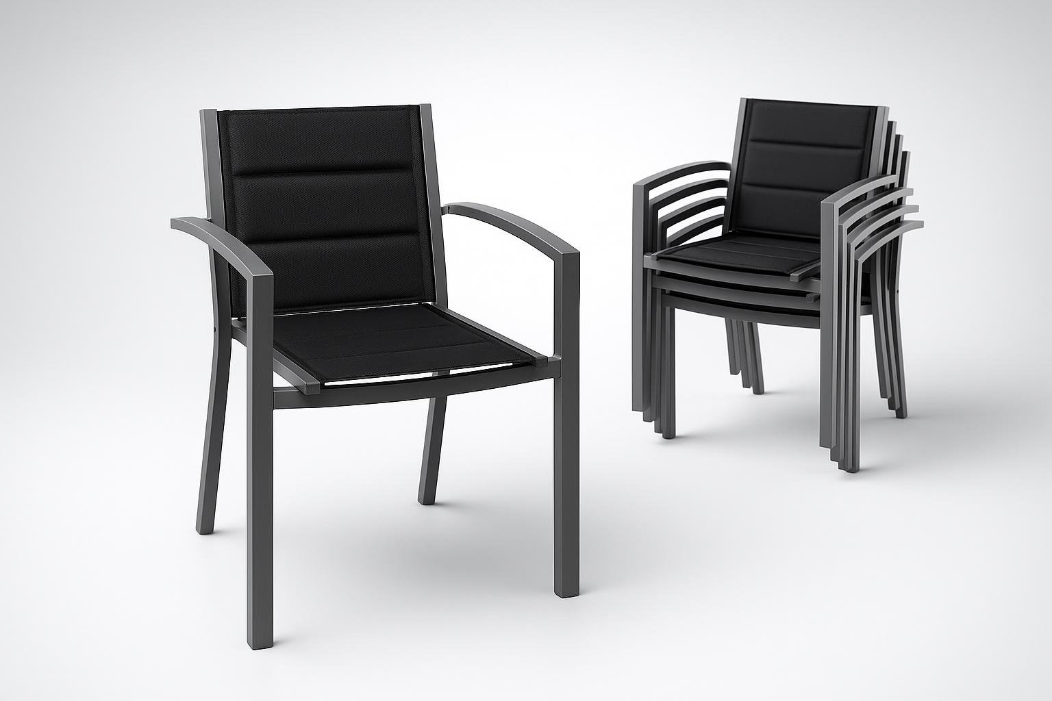Sedie da giardino Devoko impilabili, il set da 6 in alluminio leggero ora scontato su Amazon