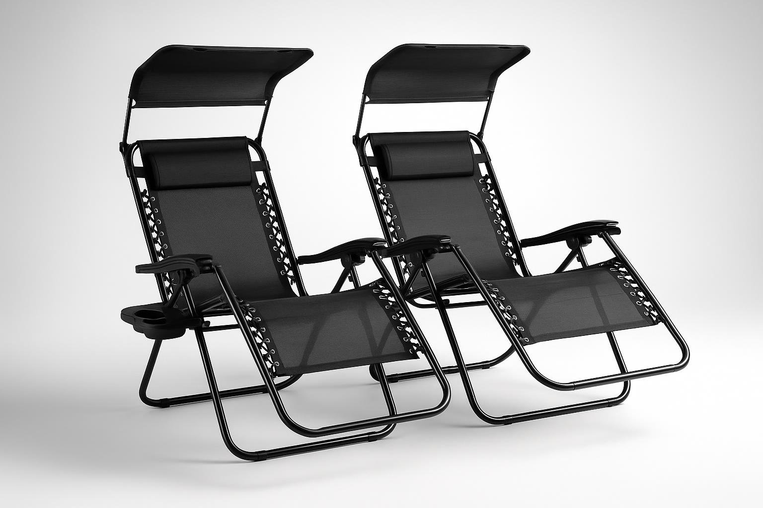 Set di 2 sedie a sdraio pieghevoli VOWNER, relax a gravità zero per terrazzo e giardino