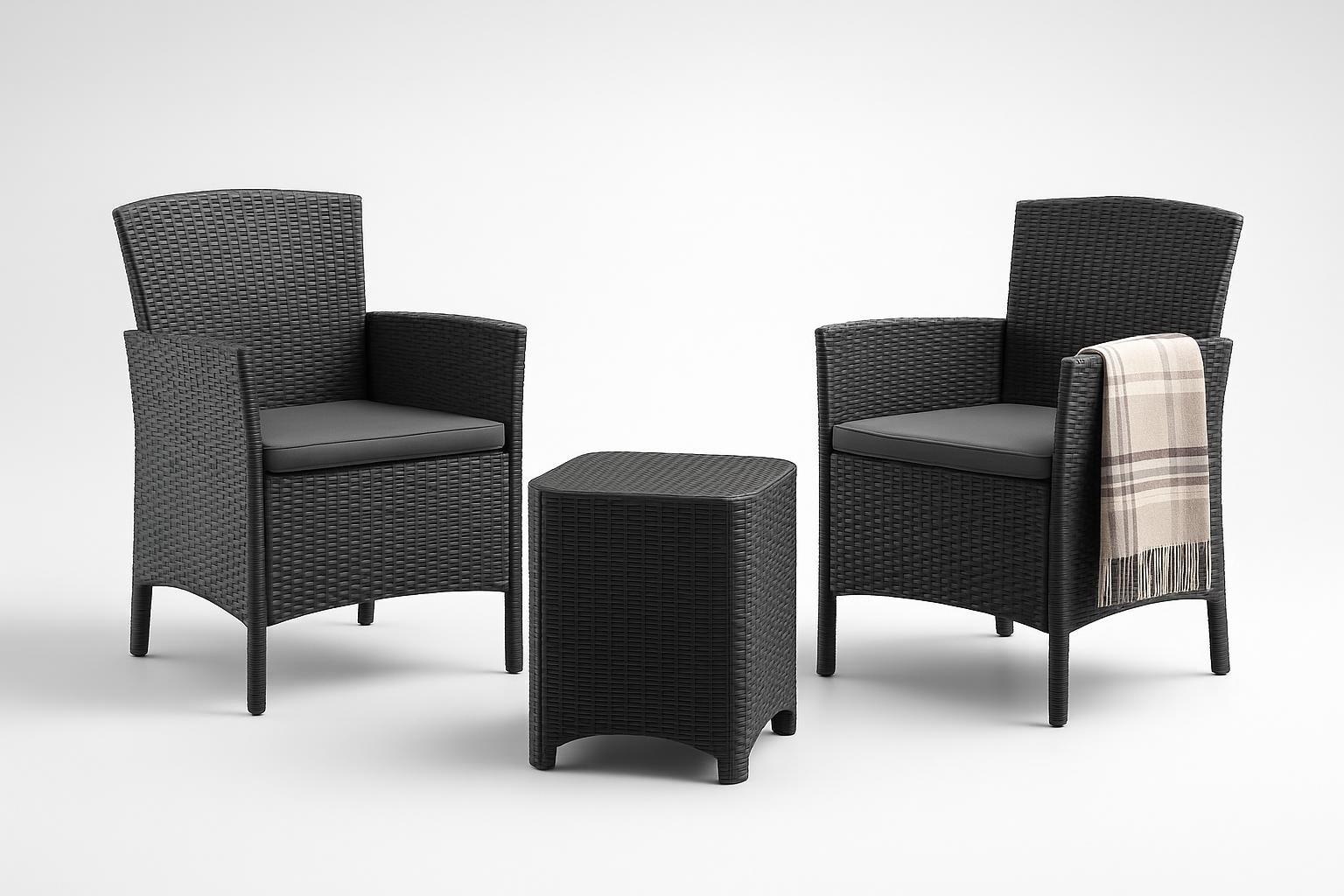 Salotto da esterno Dmora Jupiter: set effetto rattan perfetto per vivere il giardino tutta l’estate