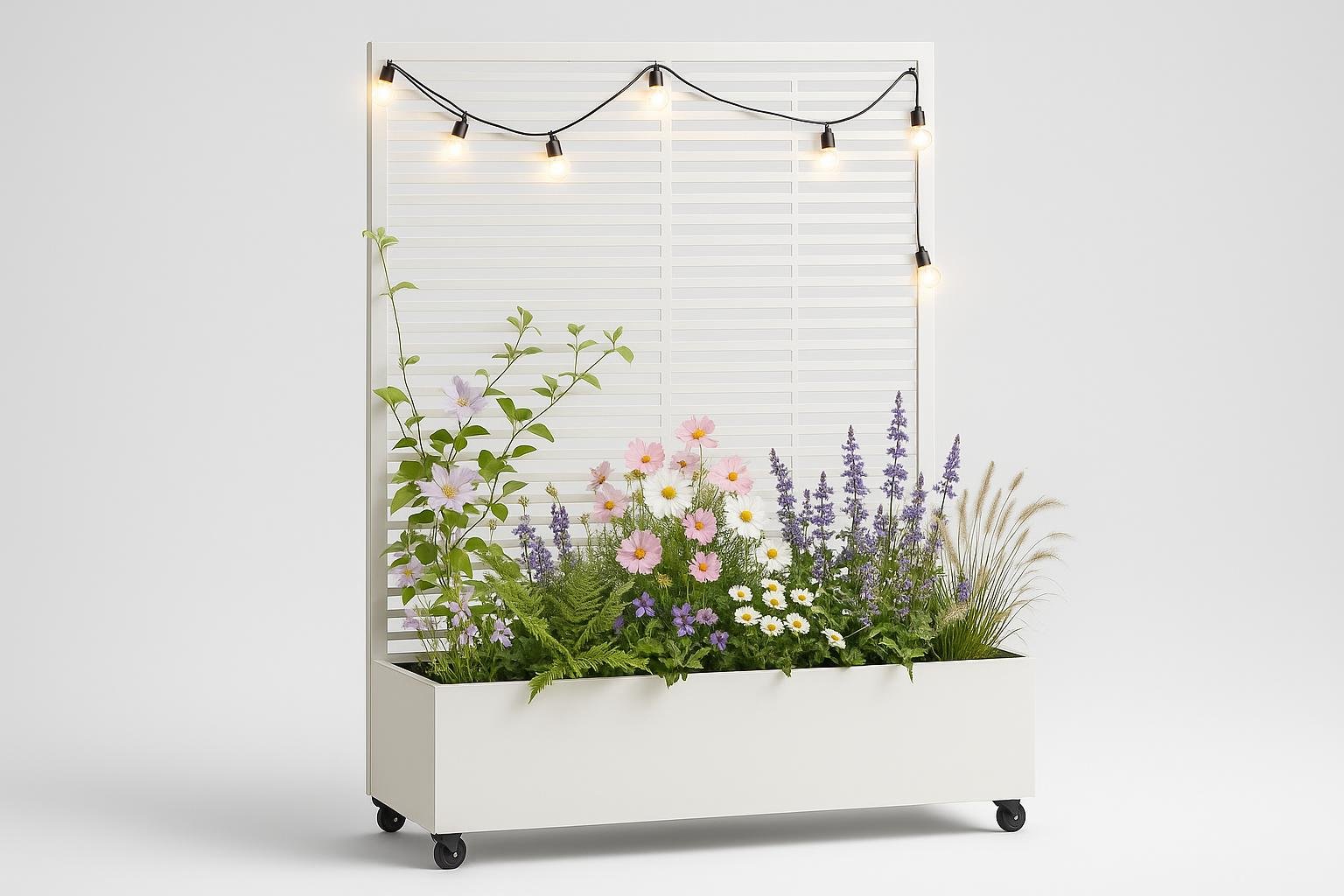 Orto rialzato in metallo con grigliato: la fioriera ideale per un mini giardino verticale sul balcone