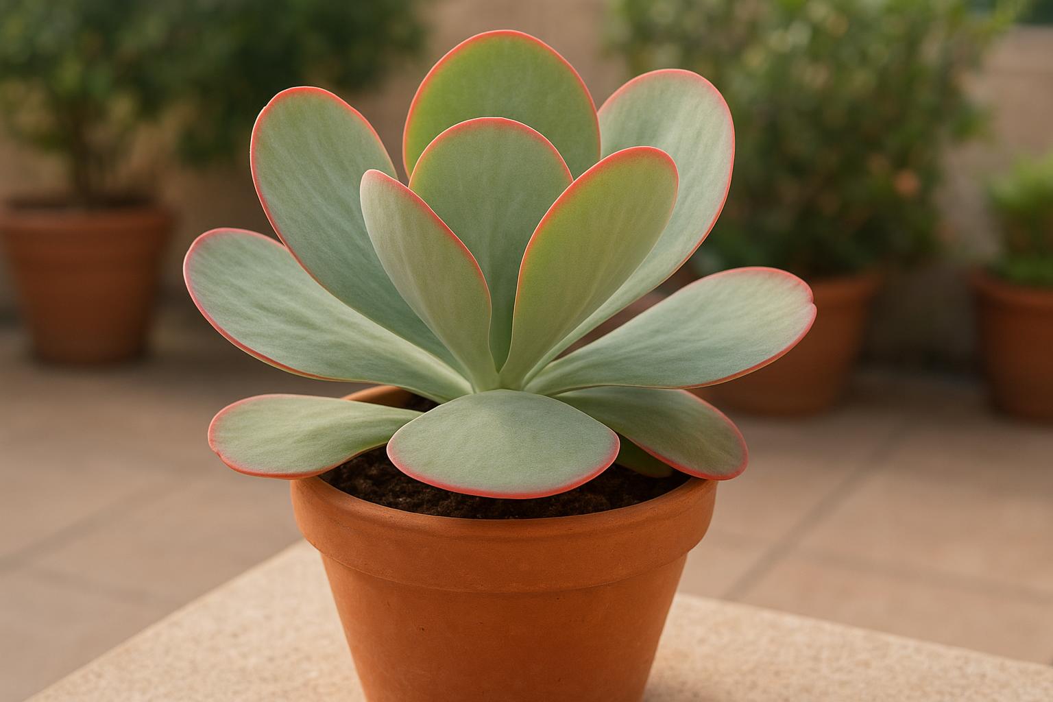 Kalanchoe thyrsiflora in terrazzo: come coltivare la pianta grassa a foglie a ventaglio in piena estate