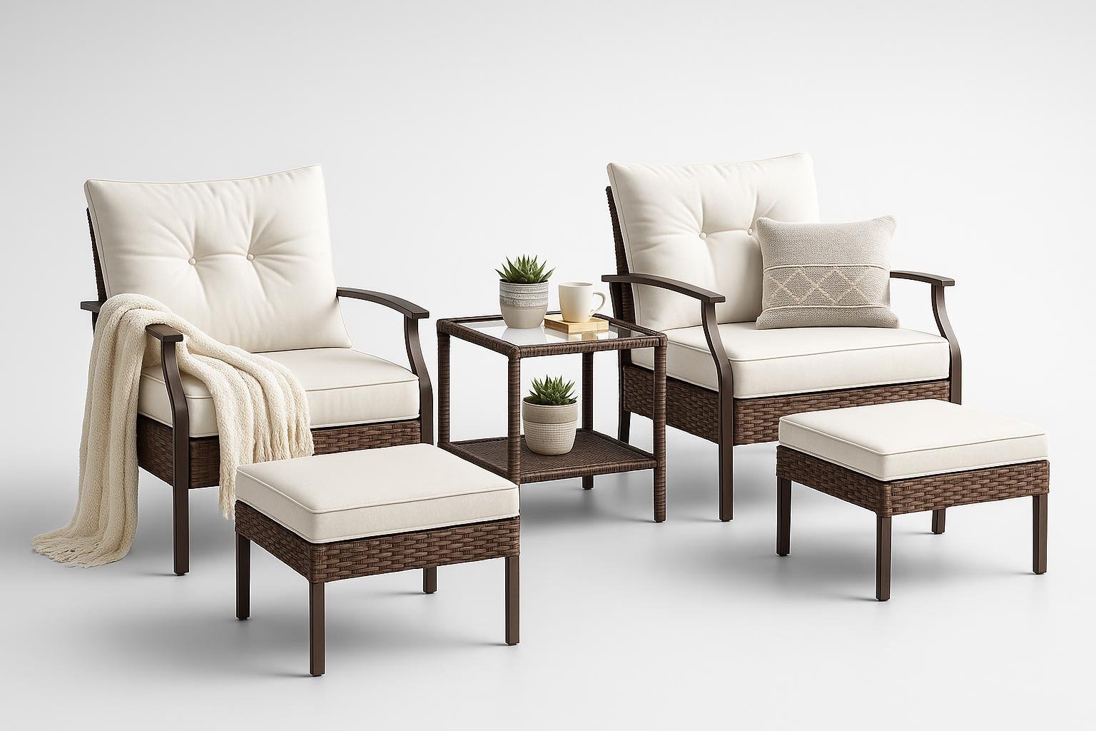 Set da giardino GIANTEX per 2 persone in rattan, occasione Amazon per balconi e piccoli terrazzi