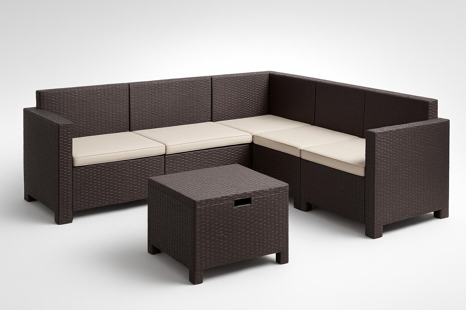 Dmora set salotto da esterno Eris, il salottino effetto rattan per terrazzo e giardino a prezzo stracciato