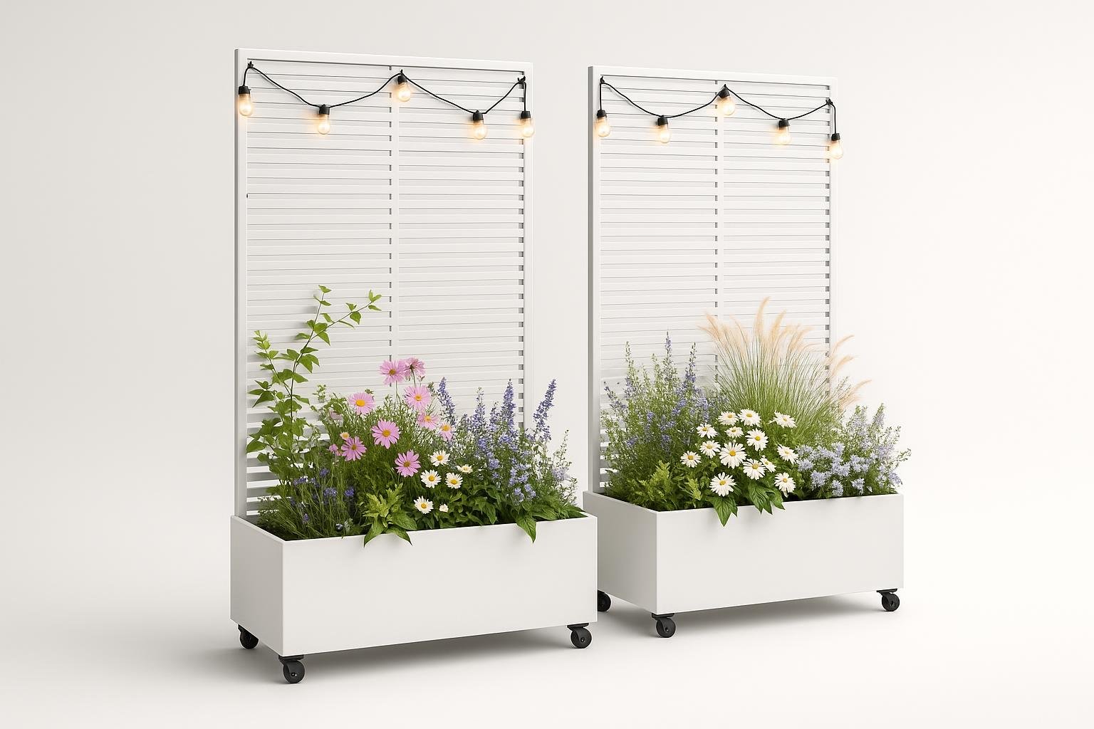 Orto rialzato in metallo con grigliato, fioriera mobile ideale per terrazzi e piccoli giardini