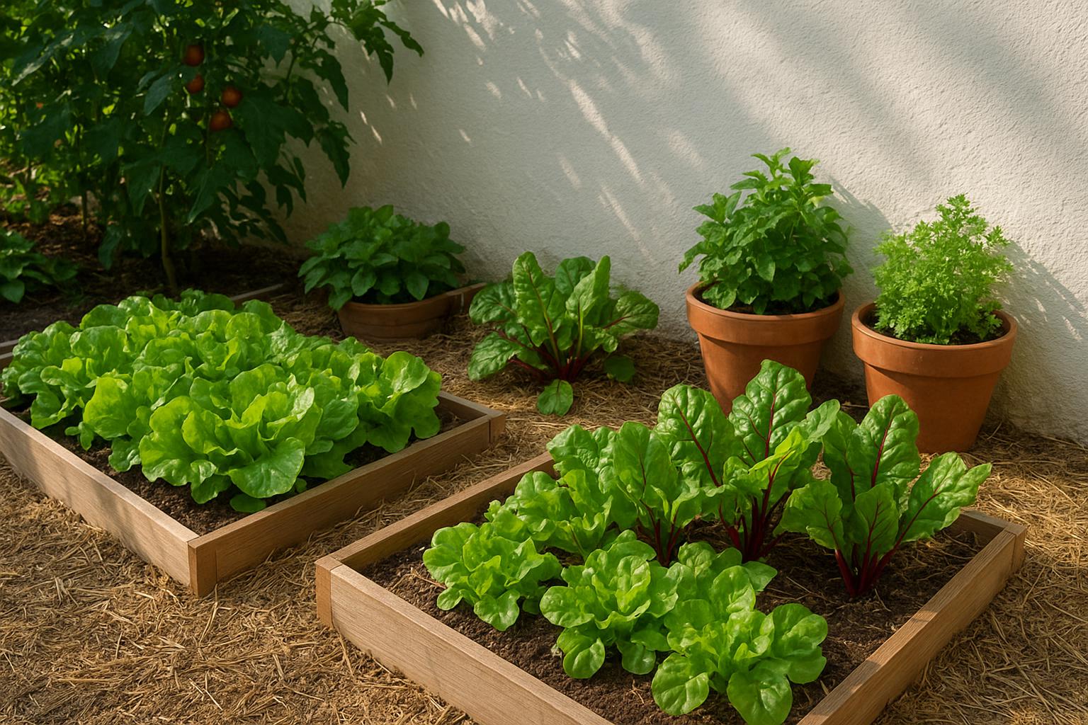 Orto estivo in ombra luminosa: ortaggi e aromatiche che producono bene anche nei giardini freschi