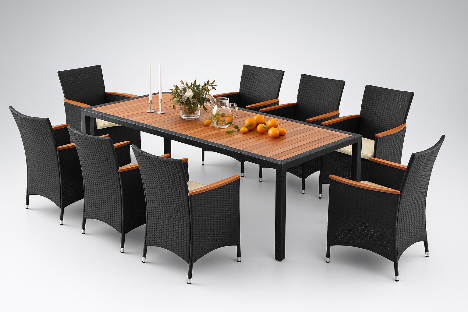 Set mobili da giardino in rattan Giantex per 8 persone, il salotto estivo per grandi tavolate