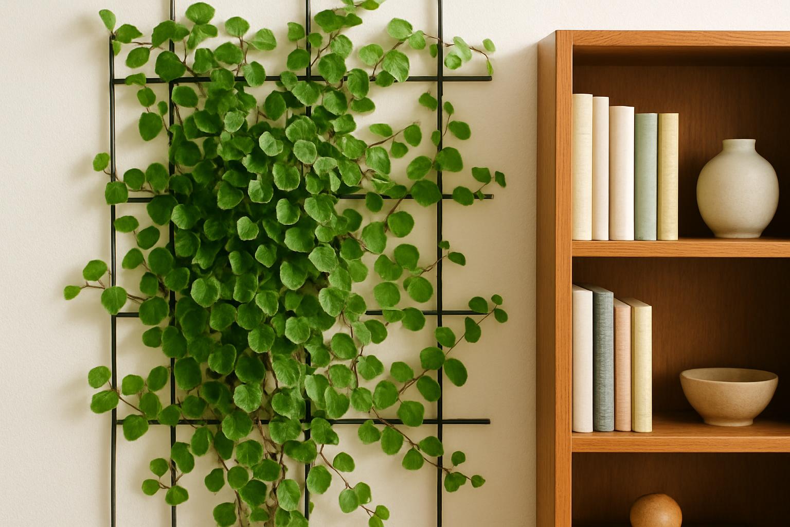 Ficus pumila da interno: il rampicante compatto per pareti verdi e librerie