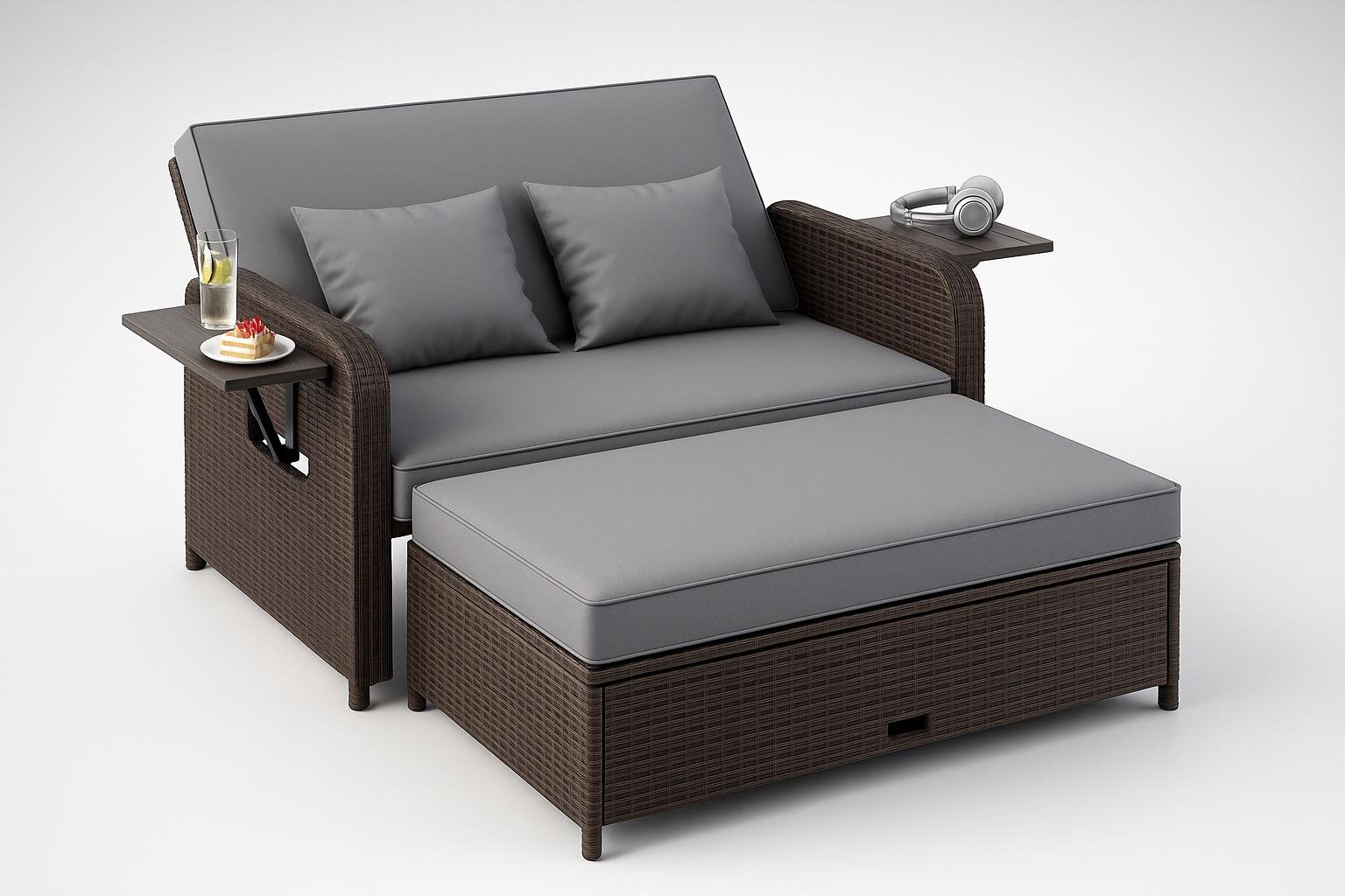 Divano da giardino in rattan GIANTEX, relax in terrazza con un set completo in sconto su Amazon